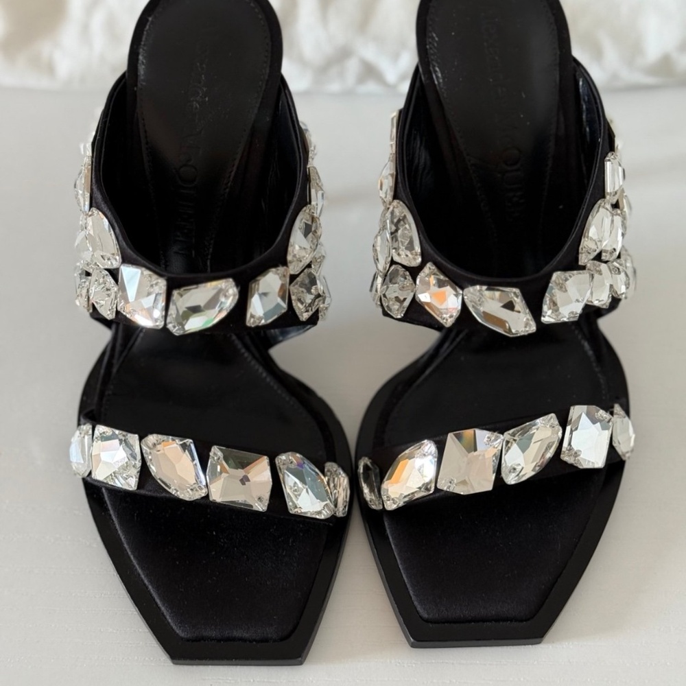 Alexander McQueen punk crystal (NWT dual- band mule sandals size 36